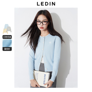 合体简约针织毛衣外套 新款 乐町撞色拼接假两件线开衫 2025年春季