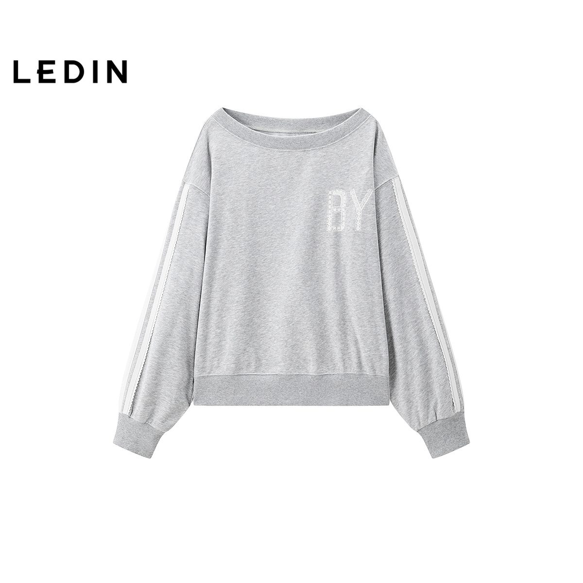 【商场同款】乐町双面织卫衣新款蕾丝图案字母两穿卫衣C1CRF3223