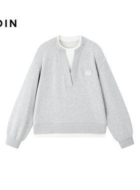 【商场同款】乐町假两件卫衣2025冬季新款保暖宽松上衣C2CRF4254