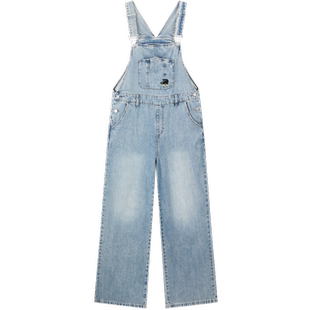 【商城同款】乐町绣花牛仔背带裤夏季新款休闲阔腿裤子C2HAE3141