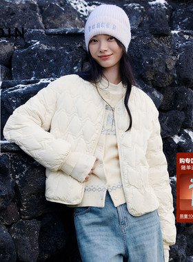 乐町小面包格外穿轻薄羽绒服女装2025冬季新款圆领短款内搭羽绒