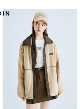 【商场同款】乐町2025春季新款多穿撞色翻领休闲厚外套C2AEF1115*