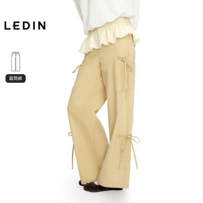 【商场同款】乐町蝴蝶结大口袋休闲裤春新款宽松工装裤C1GBG1422