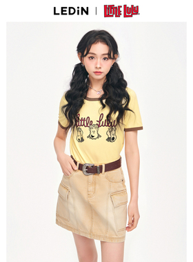 【Little Lulu联名】乐町夏季领口袖口撞色T恤C1CNE2126