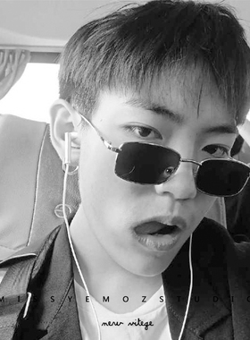 复古潮流网红黑色蹦迪酷眼镜