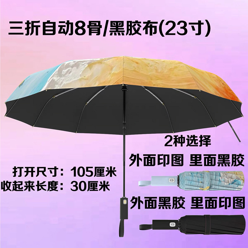 所有明星写真照片剧照来图定制晴雨伞全自动防晒黑胶晴雨伞小礼品