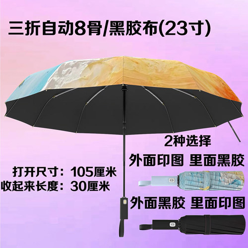 所有明星写真照片剧照来图定制晴雨伞全自动防晒黑胶晴雨伞小礼品