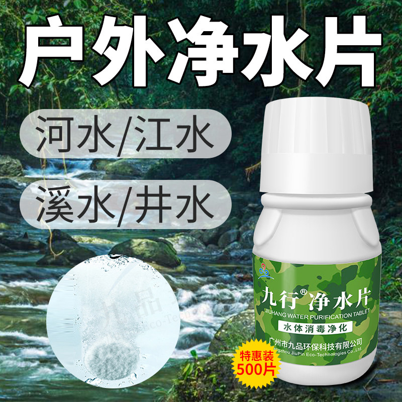 500片 出游露营户外河水饮用水净水片野外生活消菌杀毒泡腾