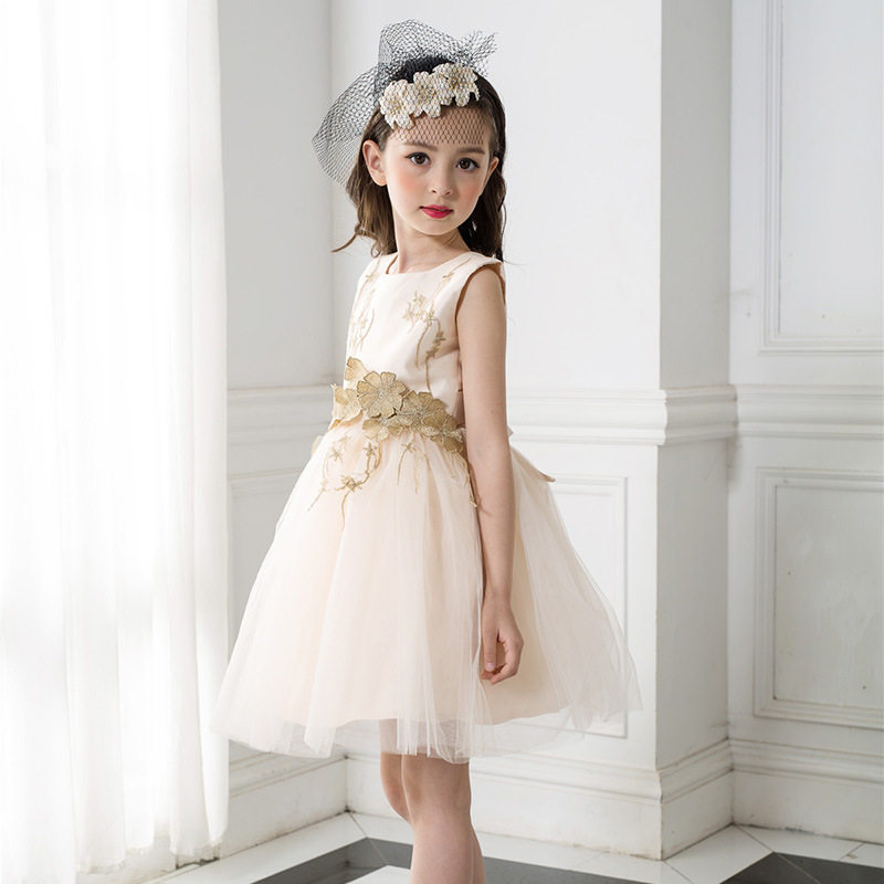 金色花朵礼服裙女童婚纱花童裙T台走秀宫廷风连衣裙钢琴演奏服装在类目 童装/婴儿装/亲子装, 儿童礼服中 - 来自Buy2taobao.com提供专业的淘宝代购服务