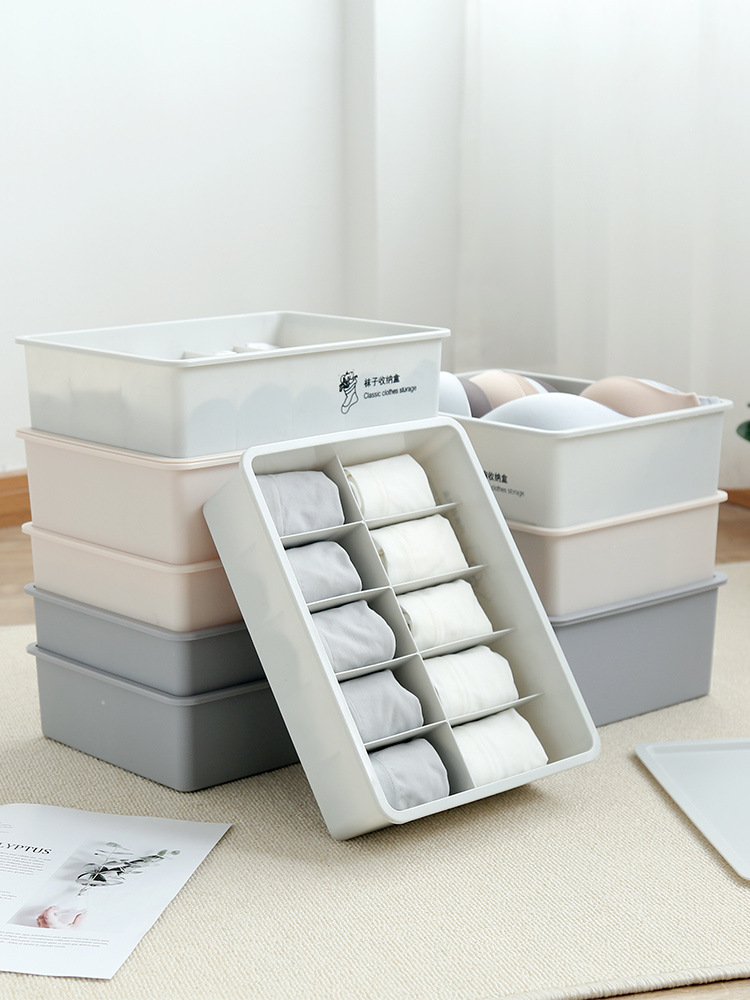 内衣袜子收纳盒内衣盒分格可叠加塑料文胸整理盒收纳箱内裤收纳格在类目 收纳整理, 家庭收纳用具, 储物箱, 收纳箱中 - 来自Buy2taobao.com提供专业的淘宝代购服务