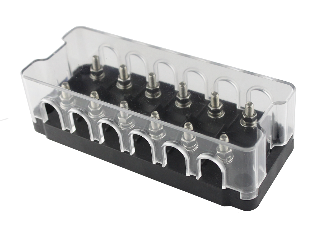 202大功率6路 叉栓式汽车保险丝盒座 螺栓型200A熔断器房车厂游艇