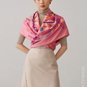 送礼高端艺术品真丝斜纹绸大方巾围巾桑蚕丝丝巾原创高端设计定制