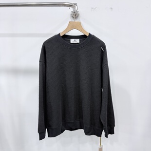 BY3秋冬季美式休闲重磅提花纹理卫衣男松弛慵懒感宽松圆领套头衫