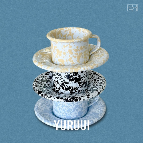 CrowCanyon搪瓷泼墨杯碟套组