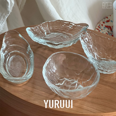 [YURUUI设计师]土耳其进口透明雪花石Alabaster云雾玻璃餐盘碗套