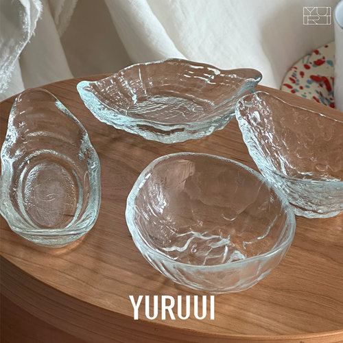 [YURUUI设计师]土耳其进口透明雪花石Alabaster云雾玻璃餐盘碗套