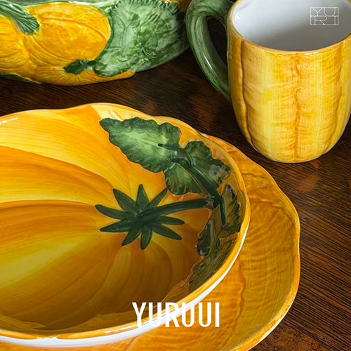 [YURUUI设计师]意大利VBC CASA彩色陶瓷南瓜马克杯意面盘晚餐盘