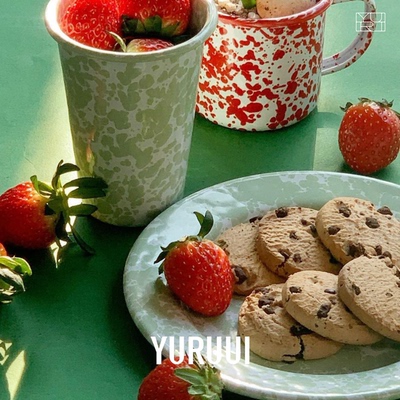 [YURUUI设计师]美国Crow Canyon经典泼墨搪瓷小方盘沙拉碗浅盘