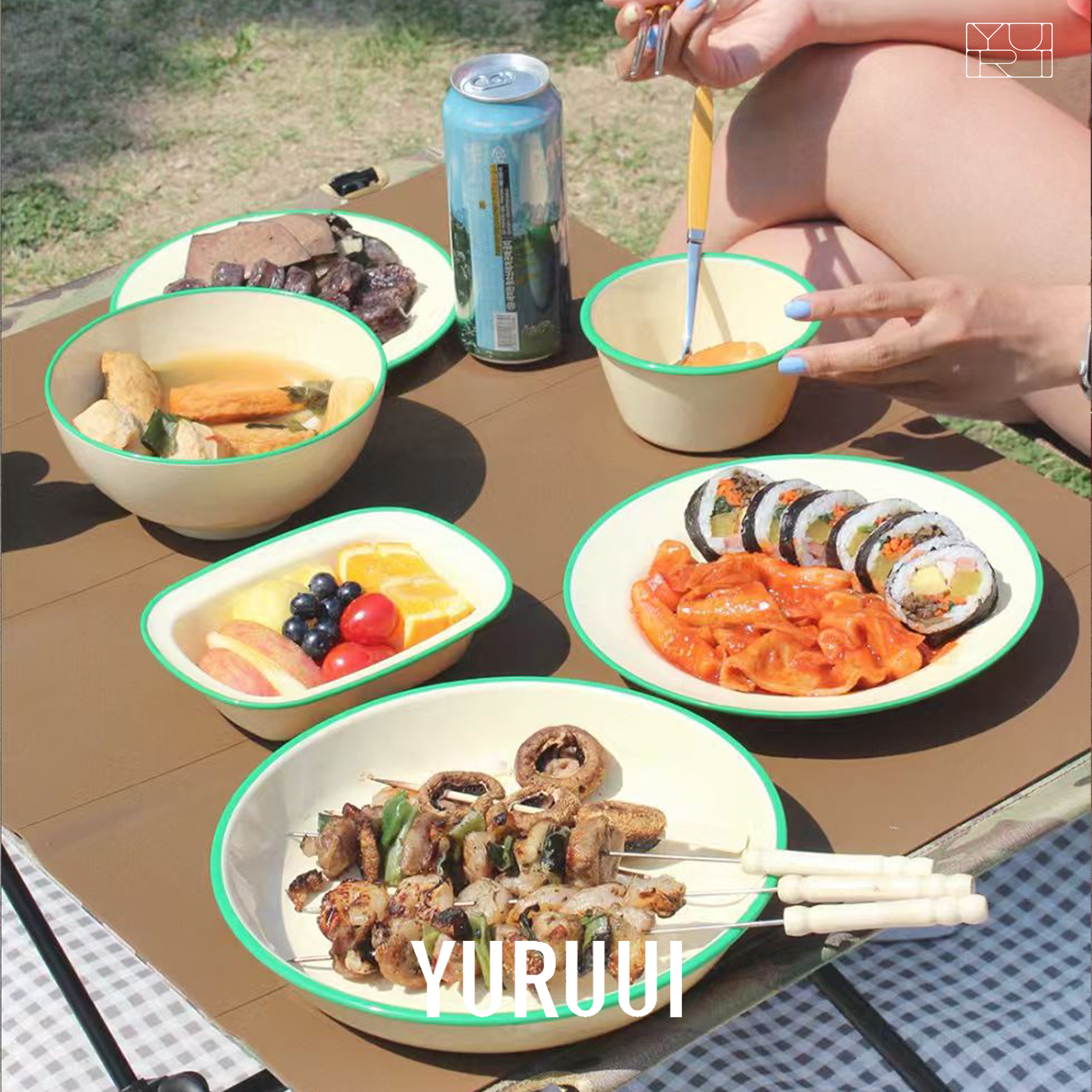 [YURUUI设计师]韩国AWAKENSENSES绿色边缘系列餐具马克杯餐盘碗,餐饮具,餐用托盘,淘宝优惠券,粉丝福利购,淘宝优惠卷