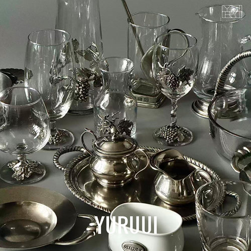 [YURUUI设计师]泰国产锡器玻璃陶瓷餐具杯子托盘
