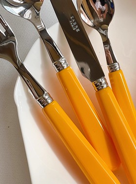 [YURUUI设计师]法国Sabre Paris Pop Unis落日橙不锈钢刀叉勺家用