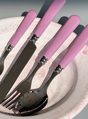 [YURUUI设计师]法国CAPDECO HELIOS太阳神玫瑰粉色不锈钢刀叉餐具