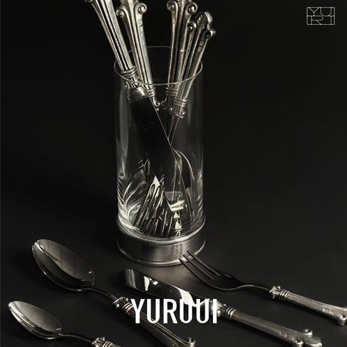 [YURUUI设计师]意大利Valpeltro鸢尾手柄锡不锈钢刀叉勺餐具
