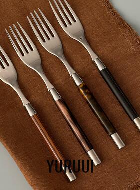[YURUUI设计师]法国CAPDECO CONTY原木色手柄不锈钢刀叉勺西餐具