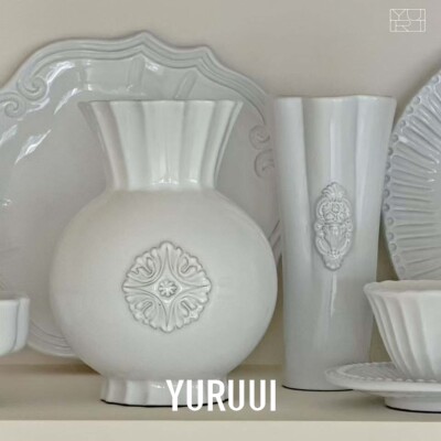 [YURUUI设计师]意大利VBC CASA黑陶浮雕花瓶摆件家居花瓶
