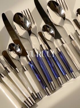 [YURUUI设计师]法国Capdeco亚克力手柄家用不锈钢刀叉勺牛排刀叉