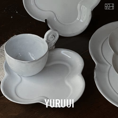 餐盘YURUUI陶土黑色法国设计师