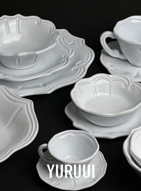 [YURUUI设计师]意大利VBC CASA 复古黑陶巴洛克酸奶碗沙拉盘杯