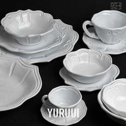 [YURUUI设计师]意大利VBC CASA 复古黑陶巴洛克酸奶碗沙拉盘杯