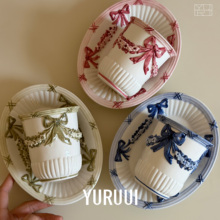 [YURUUI设计师]意大利VBC CASA 彩色蝴蝶结椭圆盘手握杯