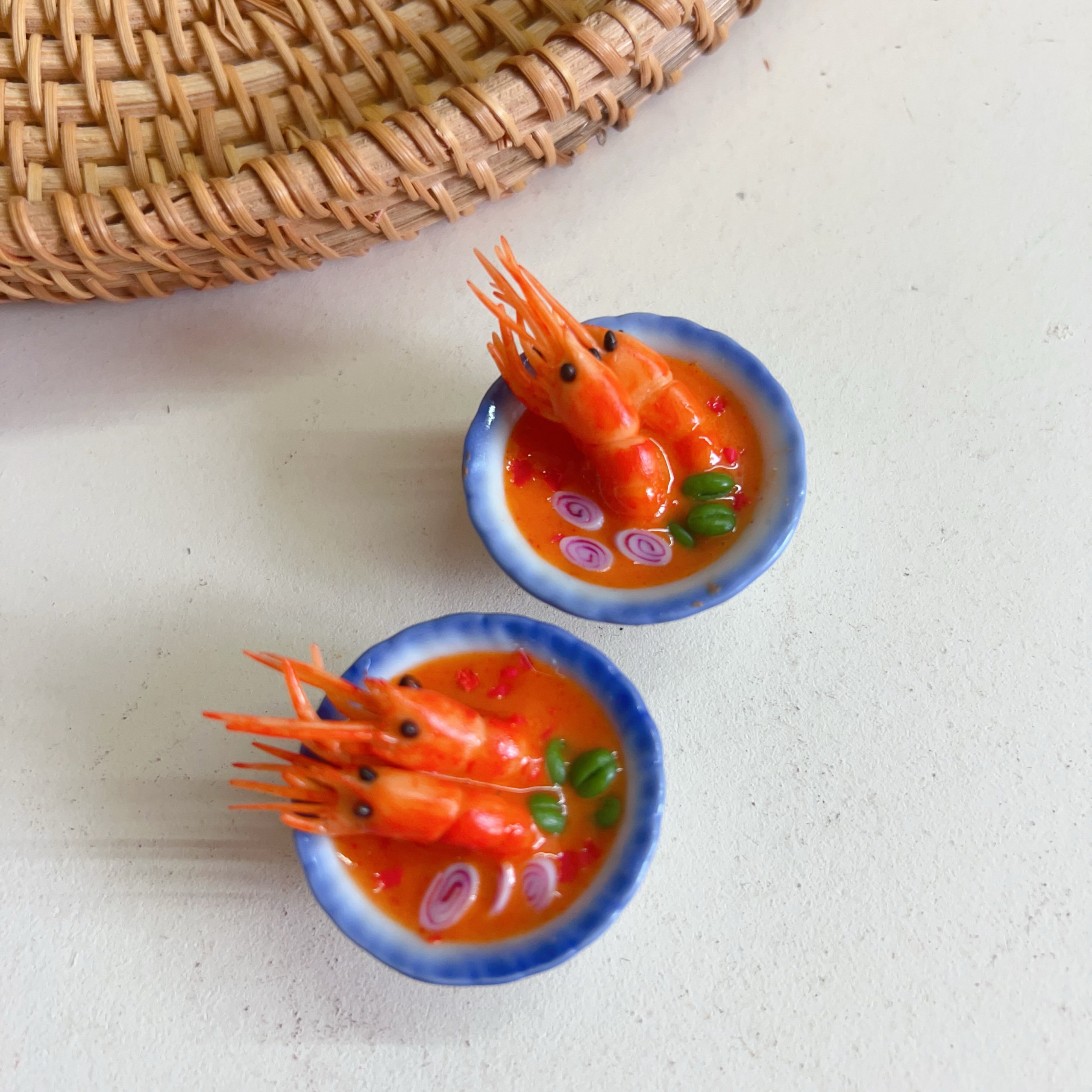 泰国手工粘土虾冬阴功汤美食玩冰箱贴曼谷采购旅游纪念品伴手礼