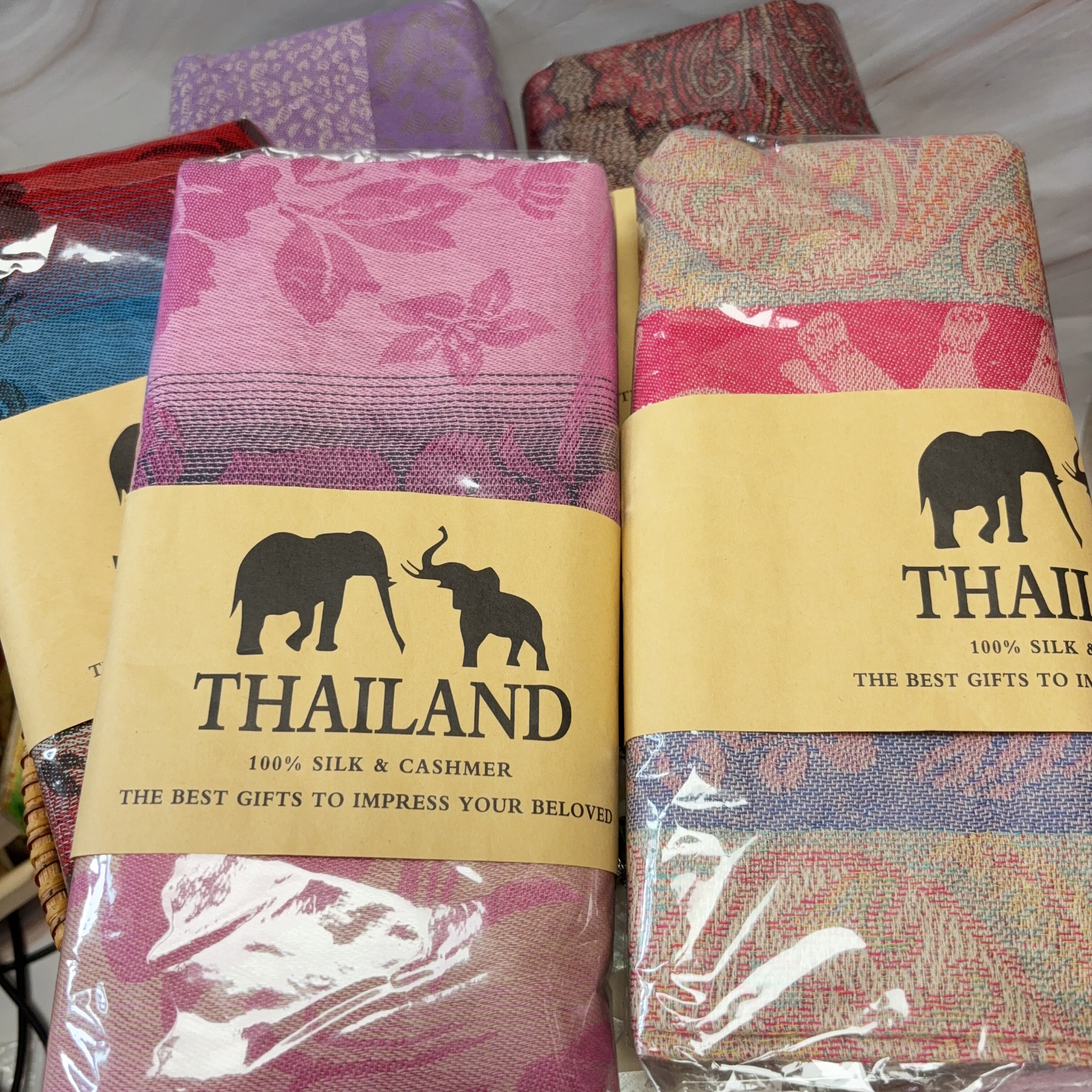 泰国手工棉麻旅游纪念品礼物伴手礼丝巾超大披肩防晒大象空调围巾