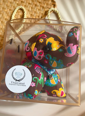 泰国本地goodgoods同款纯手工缝制布艺大象花摆件布偶娃送礼旅游