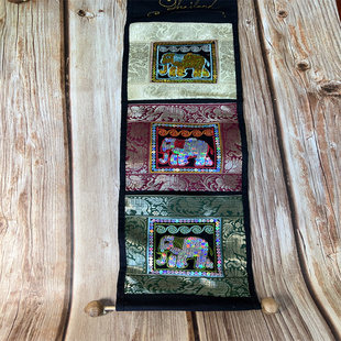 泰国特色手工绣片大象信袋 挂式刺绣收纳袋 挂袋旅游包邮纪念品