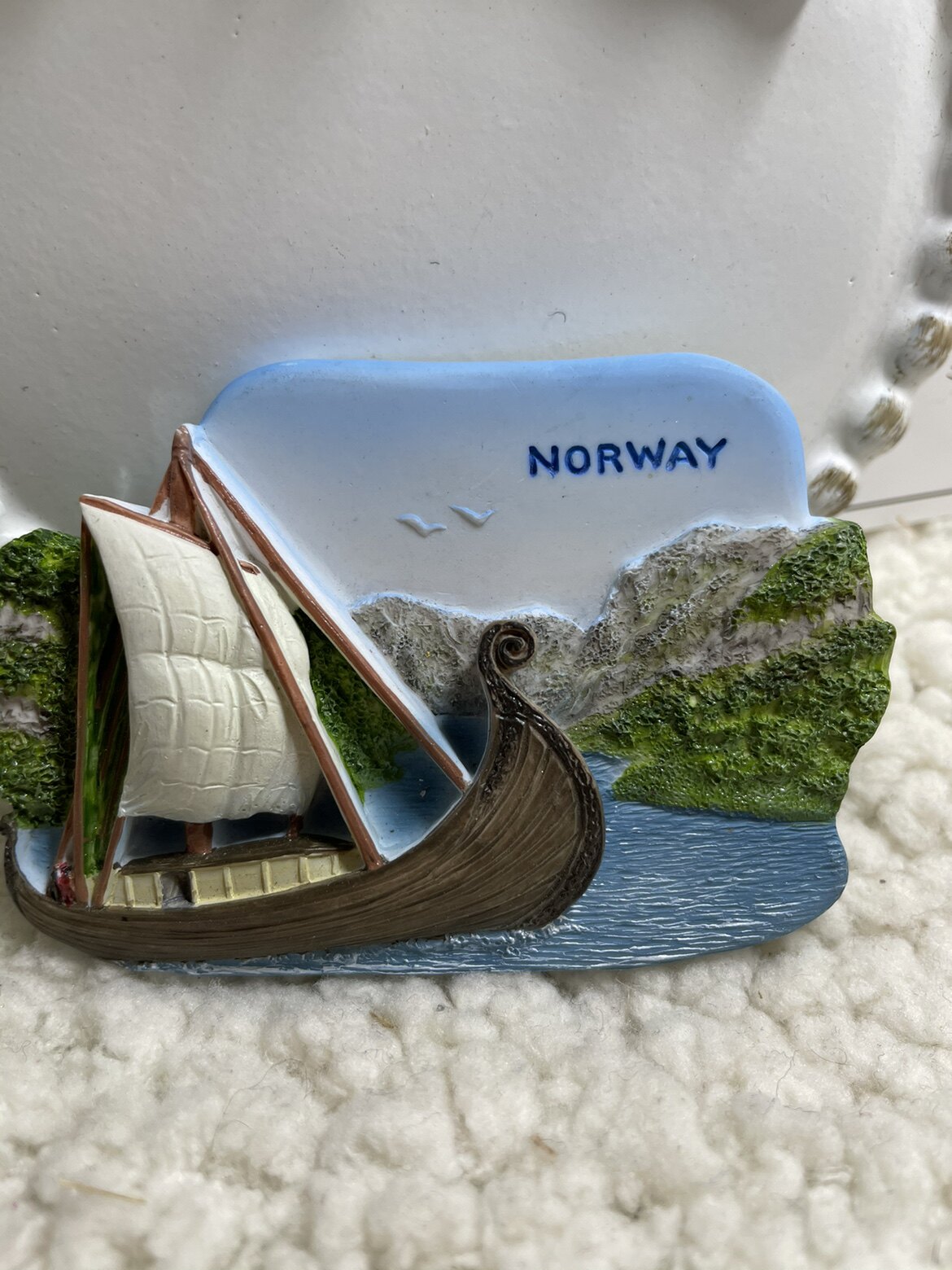 泰国吸力手工树脂冰箱贴mcnets挪威帆船图案装饰创意磁性贴设计