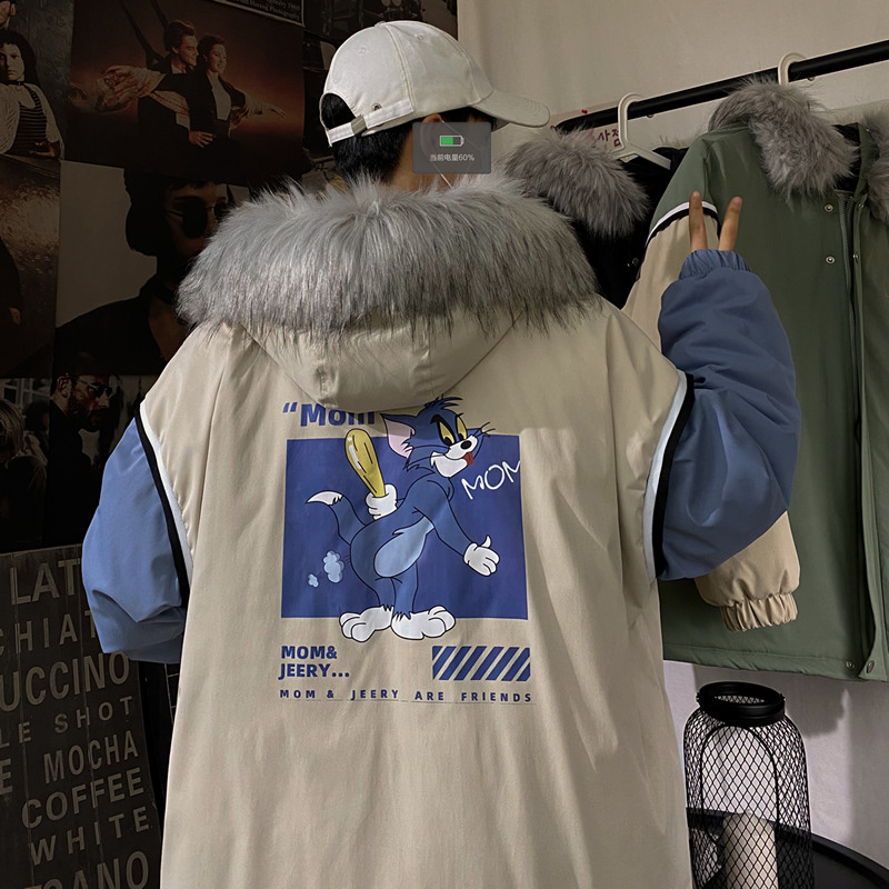 Poster photo of polyester winter large cotton coat man