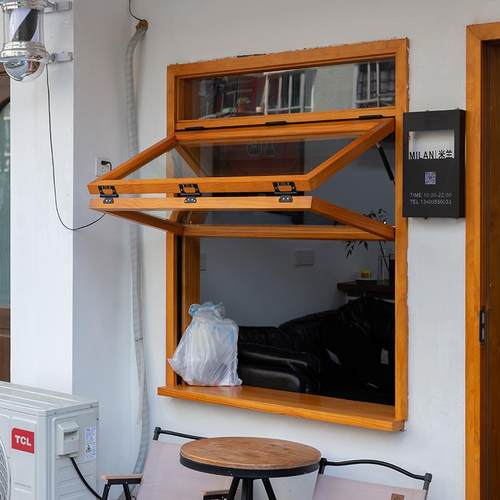 纯原木实木定制上下折叠窗