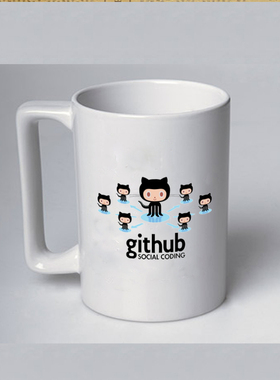 程序员周边礼物Github杯子码农毫升骨瓷代码IT男编程生日朋友神器