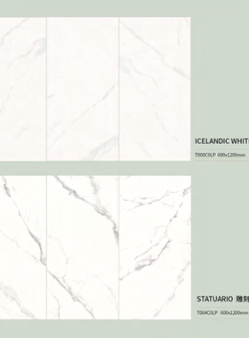 斯米克瓷砖 铂晶石 冰岛白T000C0LP 雕刻白T004C0LP 尺寸600X1200