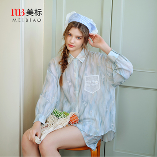 套装 短裤 女士天丝可外穿休闲睡衣家居服 莱赛尔长袖 美标春夏新款