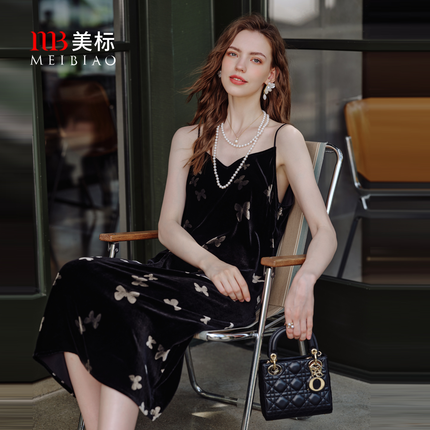 美标金丝绒真丝吊带睡裙可外穿裙