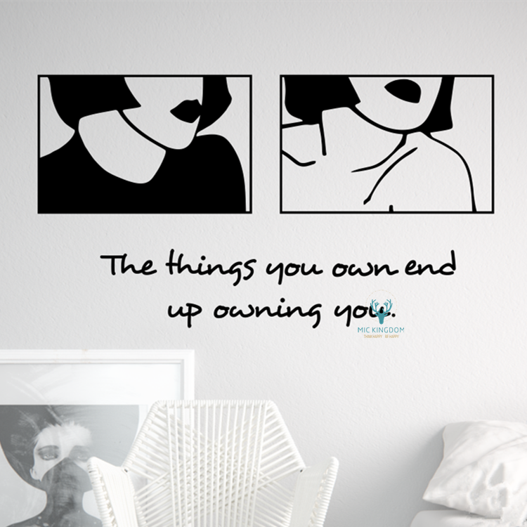 时尚黑白色简约个性头像抽象艺术画餐厅玄关背景装饰品自粘墙贴纸