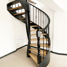 定制楼梯复式公寓阁楼家用轻奢钢木整体室内楼梯旋转钢木楼梯定做