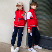 小学生校服春秋装 儿童学院风班服红色三件套幼儿园园服运动服 新款
