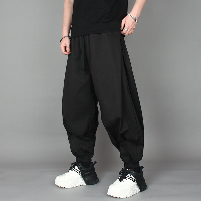潮牌暗黑宽松大码束脚灯笼裤男冬季发型师个性潮流垂感休闲哈伦裤,男装,休闲裤,淘宝优惠券,粉丝福利购,淘宝优惠卷