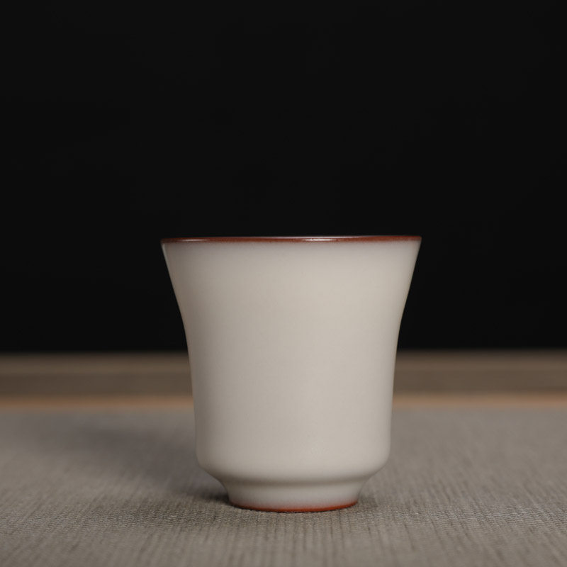 龙泉哥窑青瓷金炼猪油冻茶杯玉玺白陶瓷功夫茶具闻香杯手工主人杯
